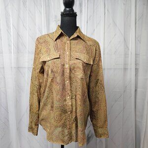Lauren Ralph Lauren Paisley Western Boho Blouse M